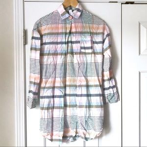 Stars Above plaid pastel sleep shirt